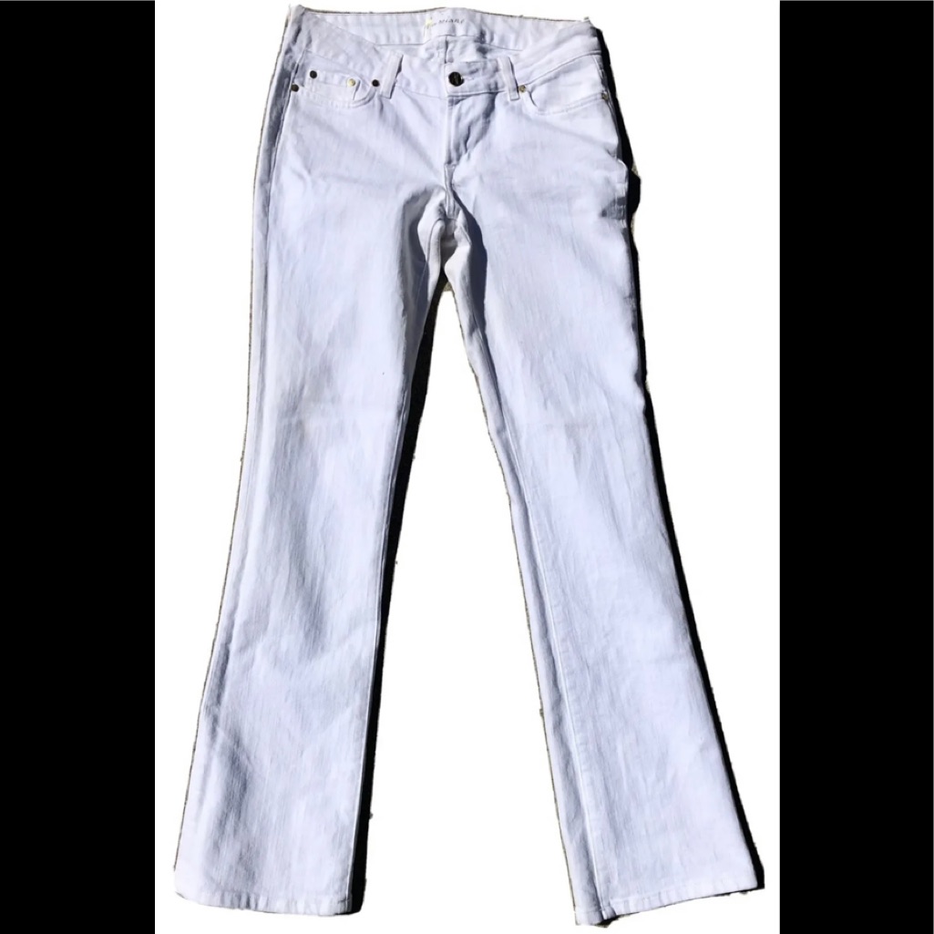 Vintage Marciano Boot-Cut White Jeans/Denim Bling Studded Sparkle Pocket Size 28